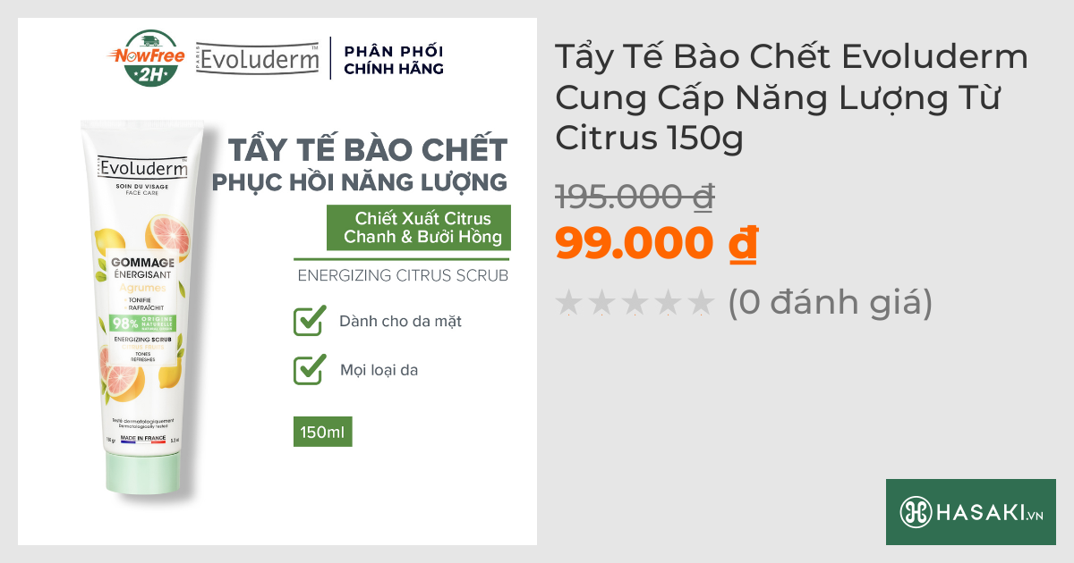 Tẩy Tế Bào Chết Evoluderm Cung Cấp Năng Lượng Từ Citrus 150g