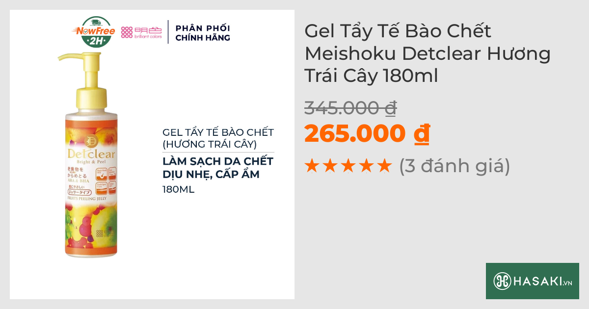 Gel Tẩy Tế Bào Chết Meishoku Detclear Hương Trái Cây 180ml