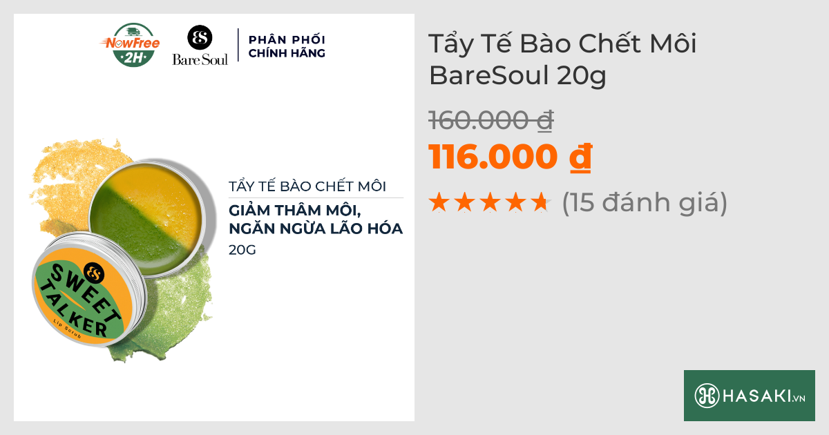 Tẩy Tế Bào Chết Môi BareSoul 20g