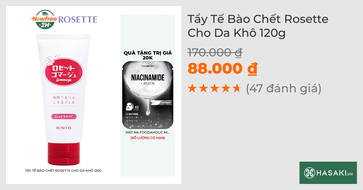 Tẩy Tế Bào Chết Rosette Cho Da Khô 120g