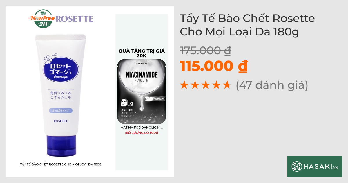 Tẩy Tế Bào Chết Rosette Cho Mọi Loại Da 180g