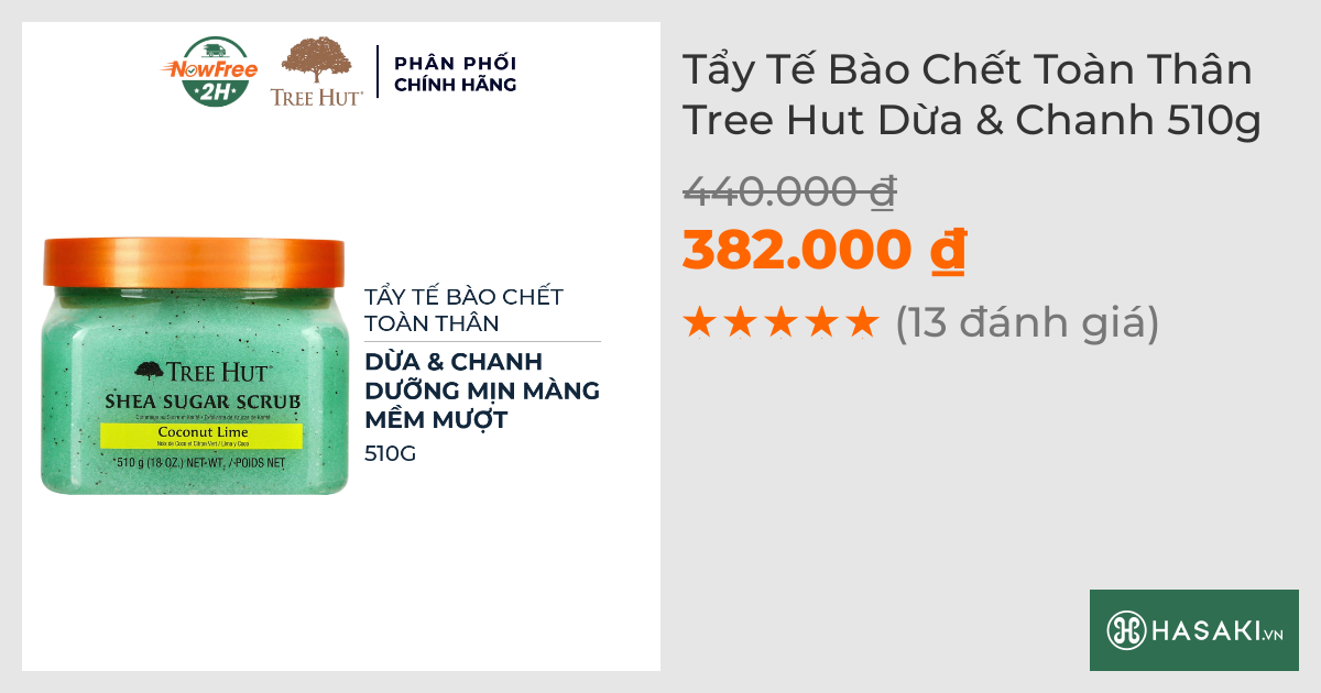 Tẩy Tế Bào Chết Toàn Thân Tree Hut Dừa & Chanh 510g