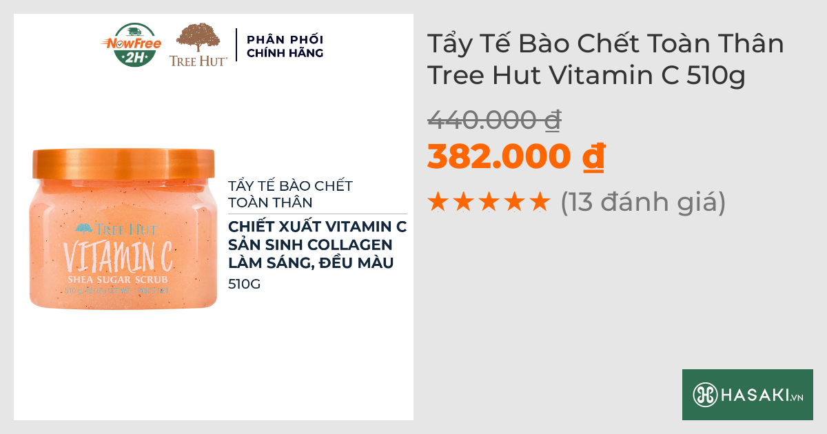 Tẩy Tế Bào Chết Toàn Thân Tree Hut Vitamin C 510g