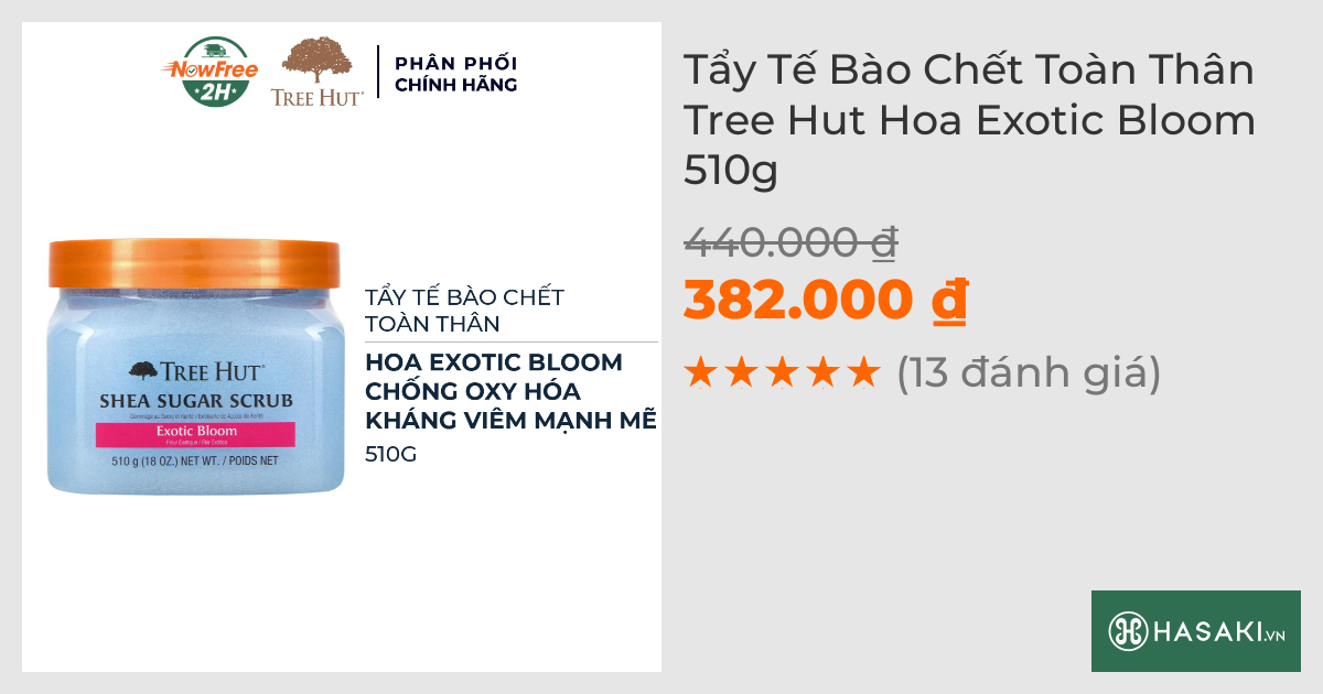 Tẩy Tế Bào Chết Toàn Thân Tree Hut Hoa Exotic Bloom 510g