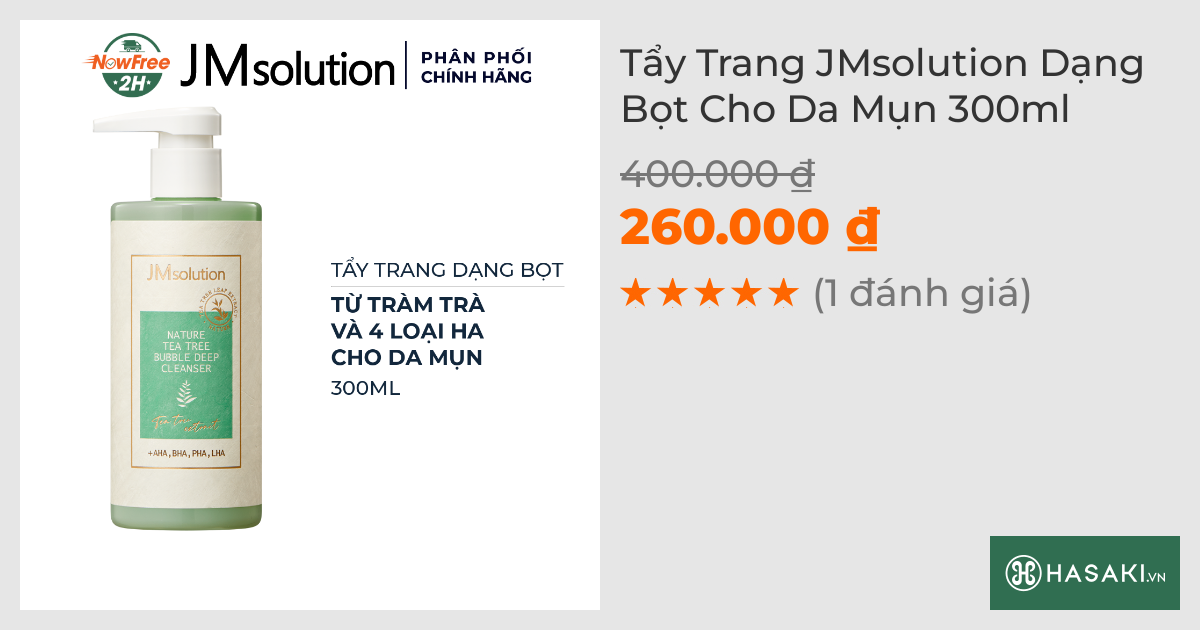 Tẩy Trang JMsolution Dạng Bọt Cho Da Mụn 300ml