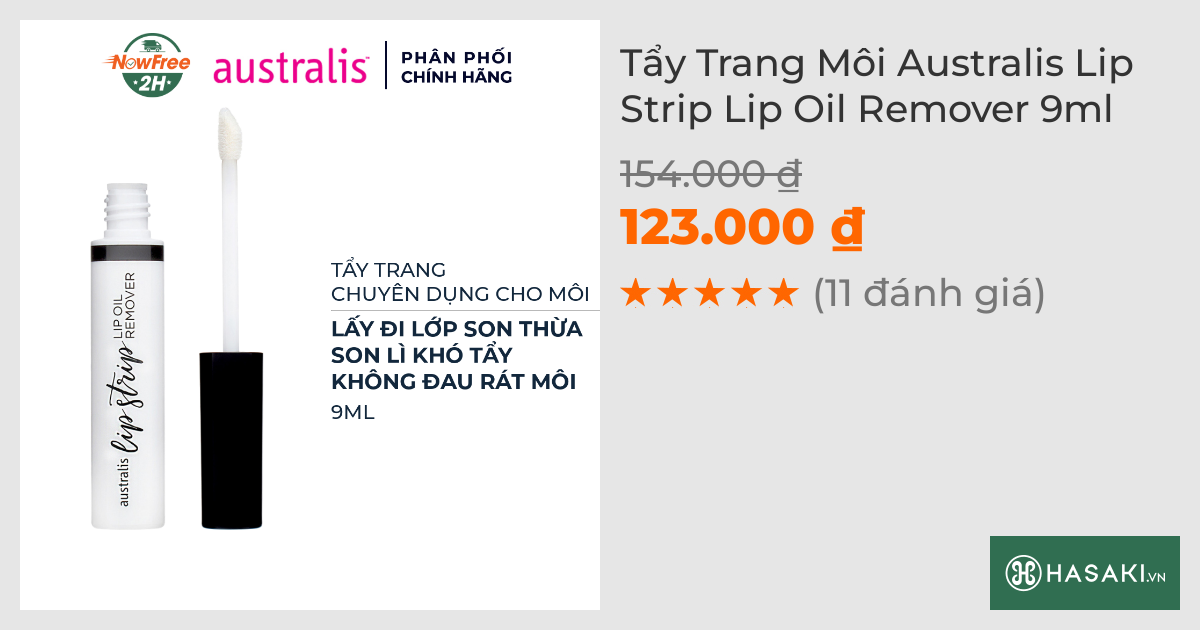 Tẩy Trang Môi Australis Lip Strip Lip Oil Remover 9ml