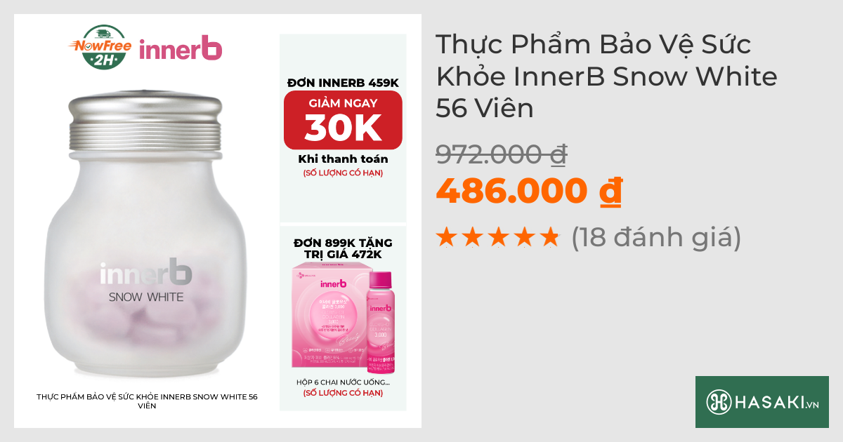 Thực Phẩm Bảo Vệ Sức Khỏe InnerB Snow White 56 Viên