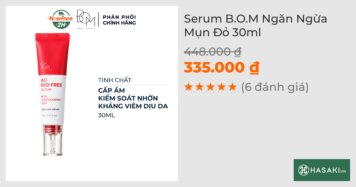 Serum B.O.M Ngăn Ngừa Mụn Đỏ 30ml