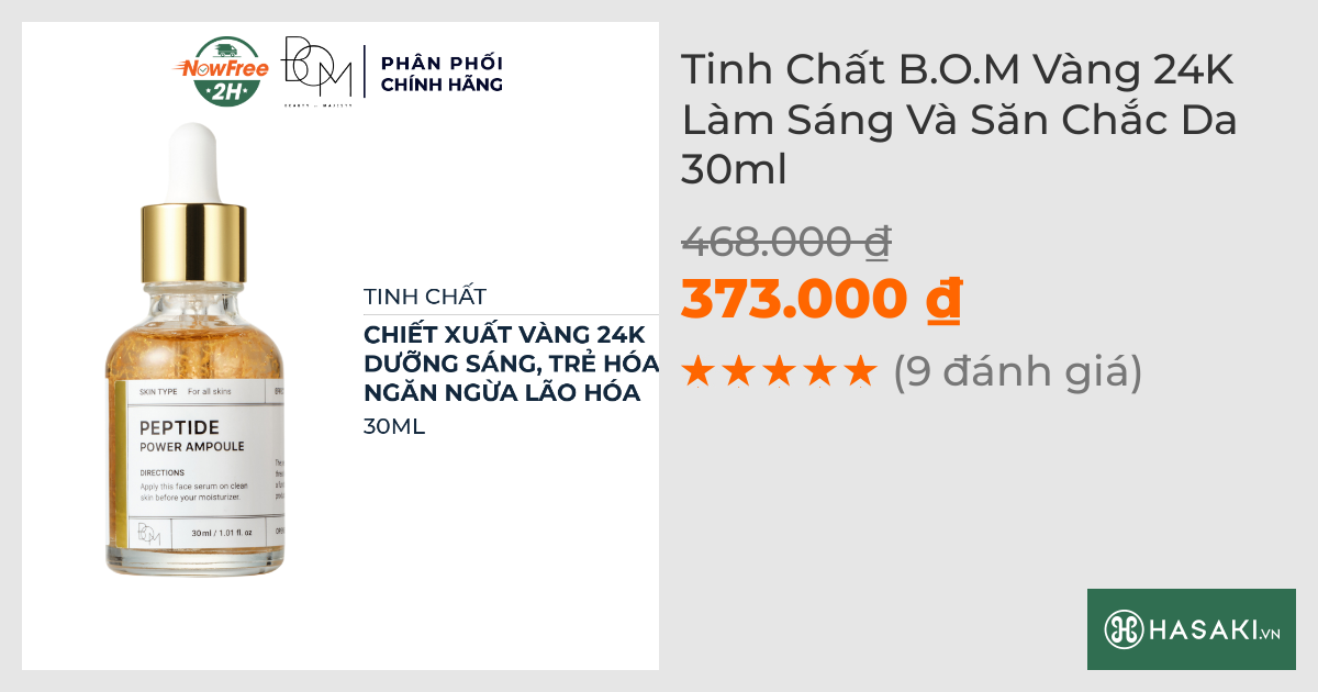 Tinh Chất B.O.M Vàng 24K Làm Sáng Và Săn Chắc Da 30ml