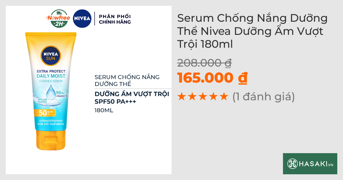 Serum Chống Nắng Dưỡng Thể Nivea Dưỡng Ẩm Vượt Trội 180ml