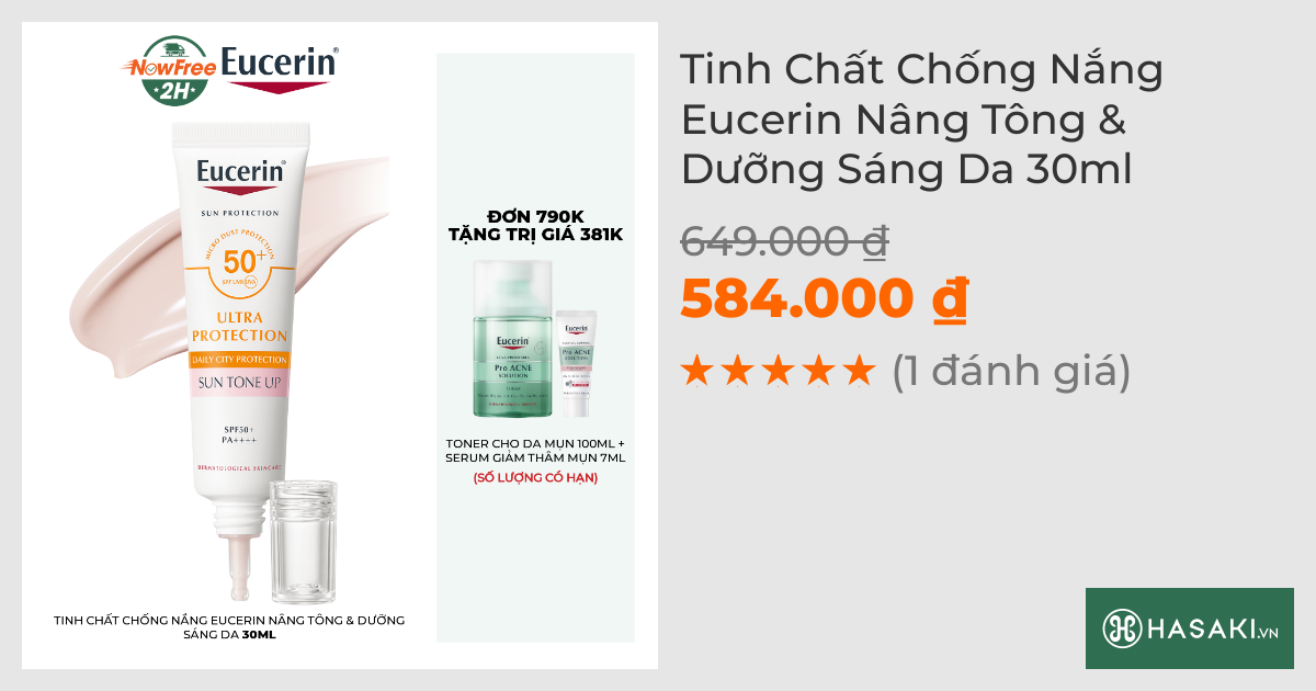 Tinh Chất Chống Nắng Eucerin Nâng Tông & Dưỡng Sáng Da 30ml