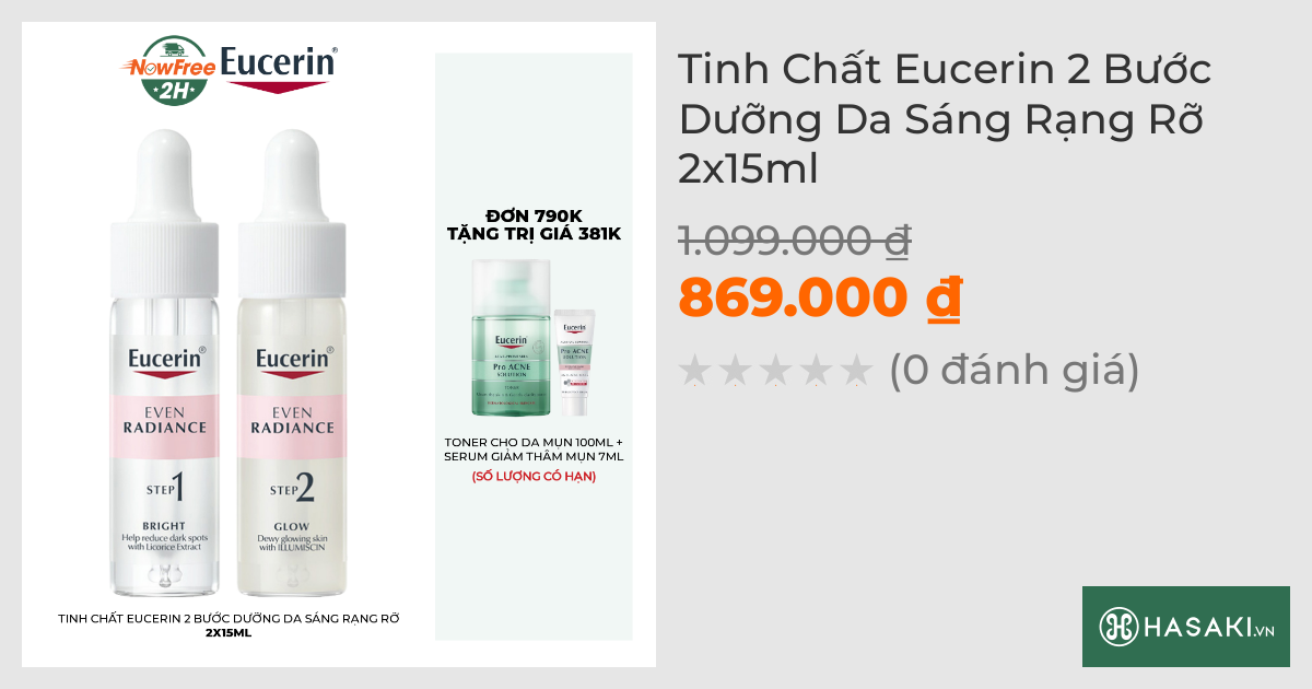 Tinh Chất Eucerin 2 Bước Dưỡng Da Sáng Rạng Rỡ 2x15ml