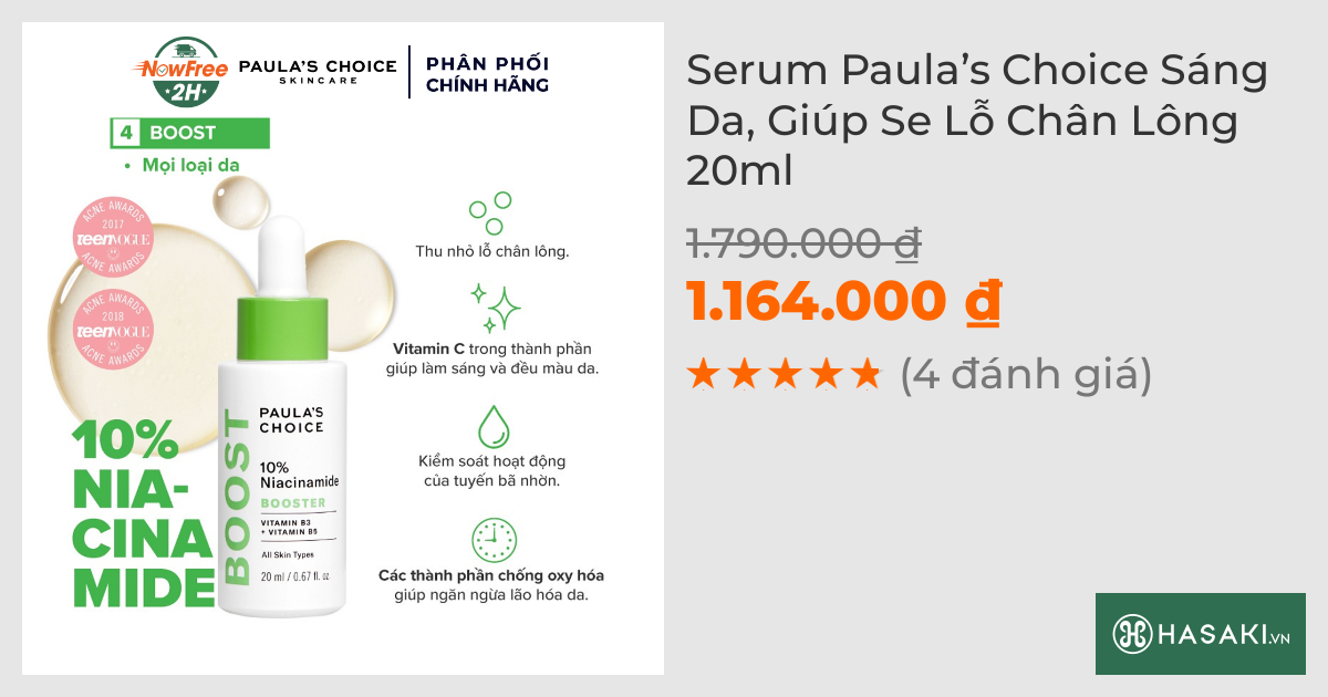 Serum Paula’s Choice Sáng Da, Giúp Se Lỗ Chân Lông 20ml