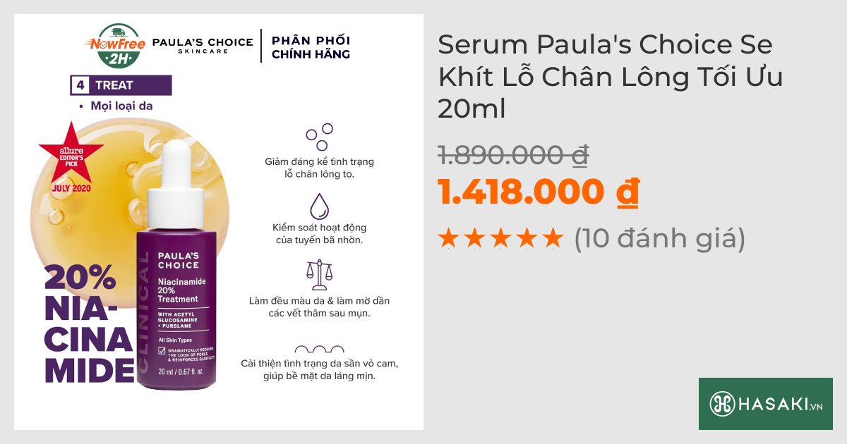 Serum Paula's Choice Se Khít Lỗ Chân Lông Tối Ưu 20ml