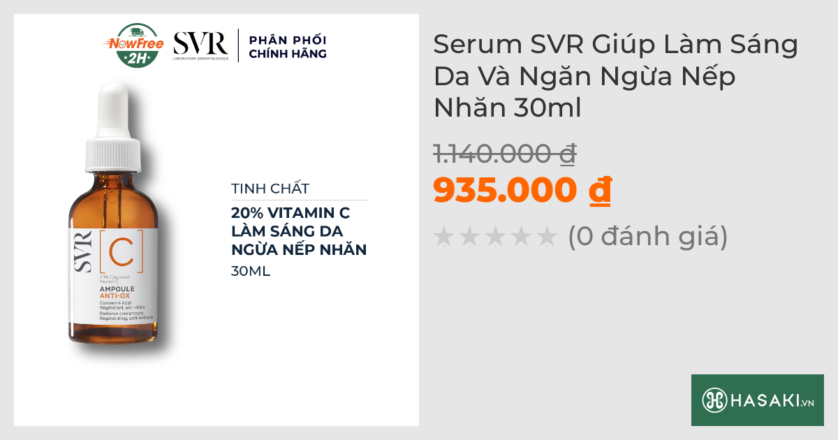 Serum SVR Giúp Làm Sáng Da Và Ngăn Ngừa Nếp Nhăn 30ml