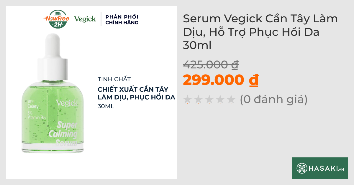 Serum Vegick Cần Tây Làm Dịu, Hỗ Trợ Phục Hồi Da 30ml