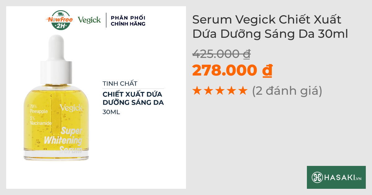 Serum Vegick Chiết Xuất Dứa Dưỡng Sáng Da 30ml