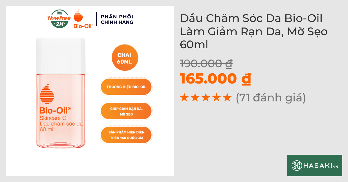 Dầu Chăm Sóc Da Bio-Oil Làm Giảm Rạn Da, Mờ Sẹo 60ml