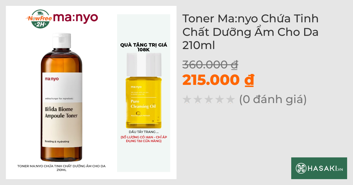 Toner Ma:nyo Chứa Tinh Chất Dưỡng Ẩm Cho Da 210ml