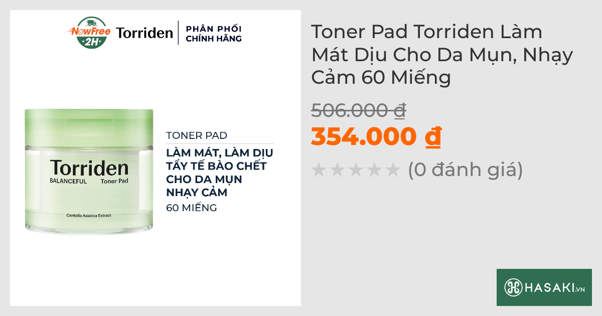 Toner Pad Torriden Làm Mát Dịu Cho Da Mụn, Nhạy Cảm 60 Miếng