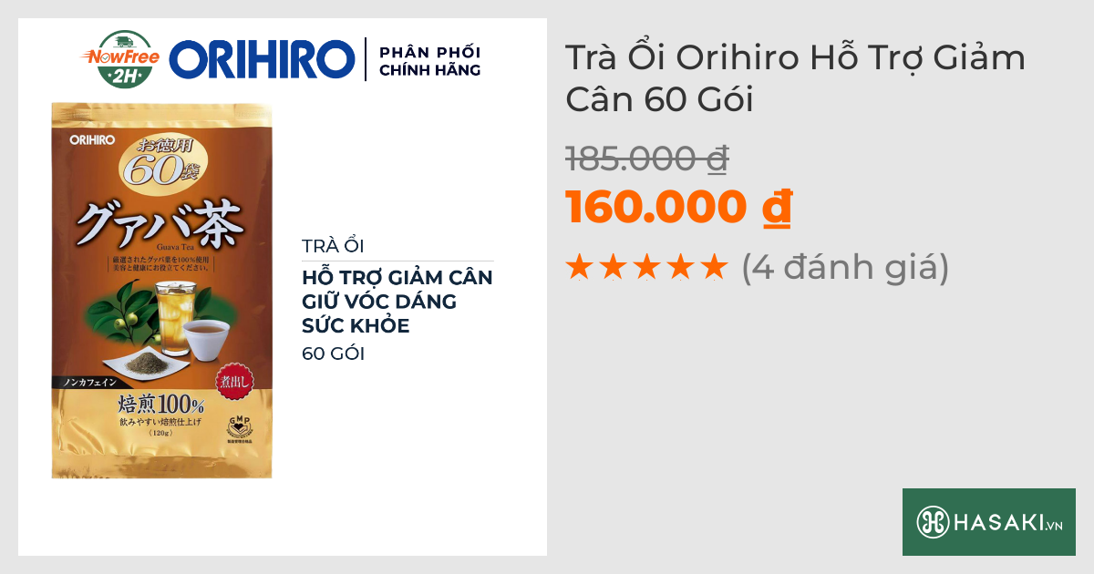 Trà Ổi Orihiro Hỗ Trợ Giảm Cân 60 Gói