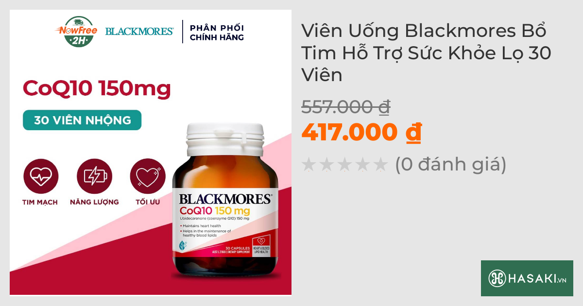 Viên Uống Blackmores Bổ Tim Hỗ Trợ Sức Khỏe Lọ 30 Viên