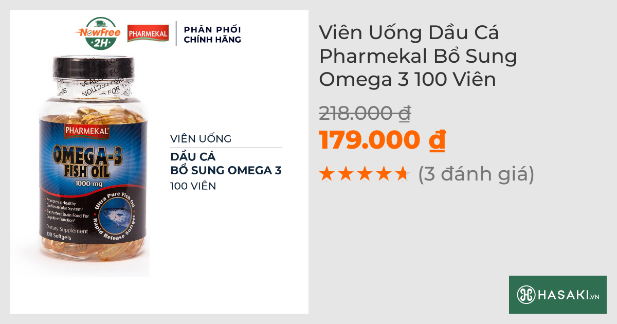 Viên Uống Dầu Cá Pharmekal Bổ Sung Omega 3 100 Viên