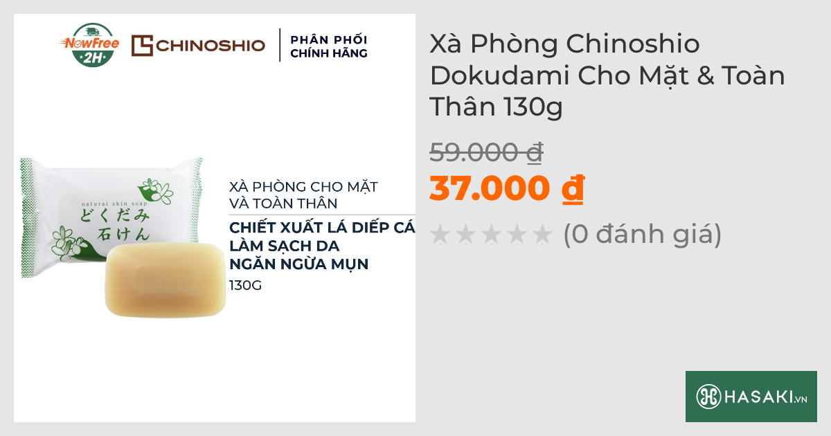 Xà Phòng Chinoshio Dokudami Cho Mặt & Toàn Thân 130g