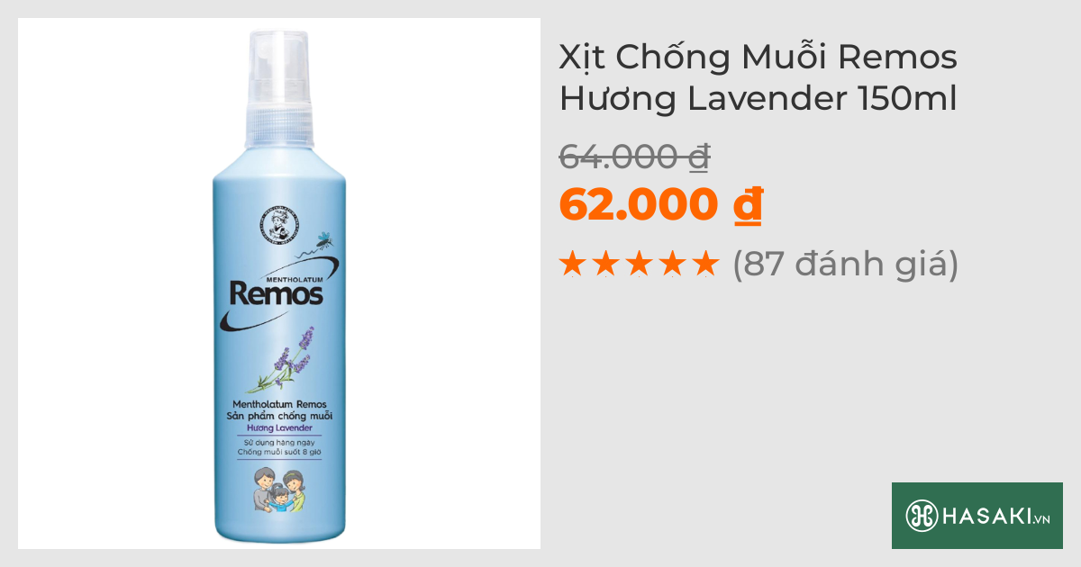 Xịt Chống Muỗi Remos Hương Lavender 150ml