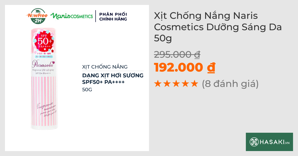 Xịt Chống Nắng Naris Cosmetics Dưỡng Sáng Da 50g