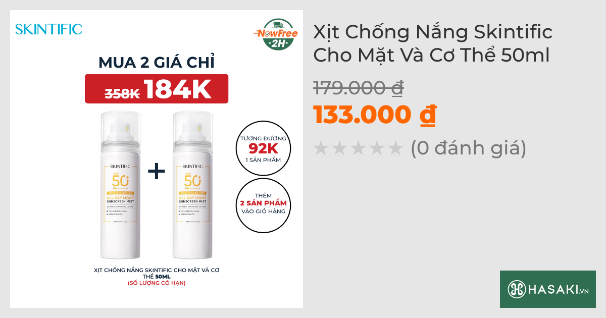 Xịt Chống Nắng Skintific Cho Mặt Và Cơ Thể 50ml