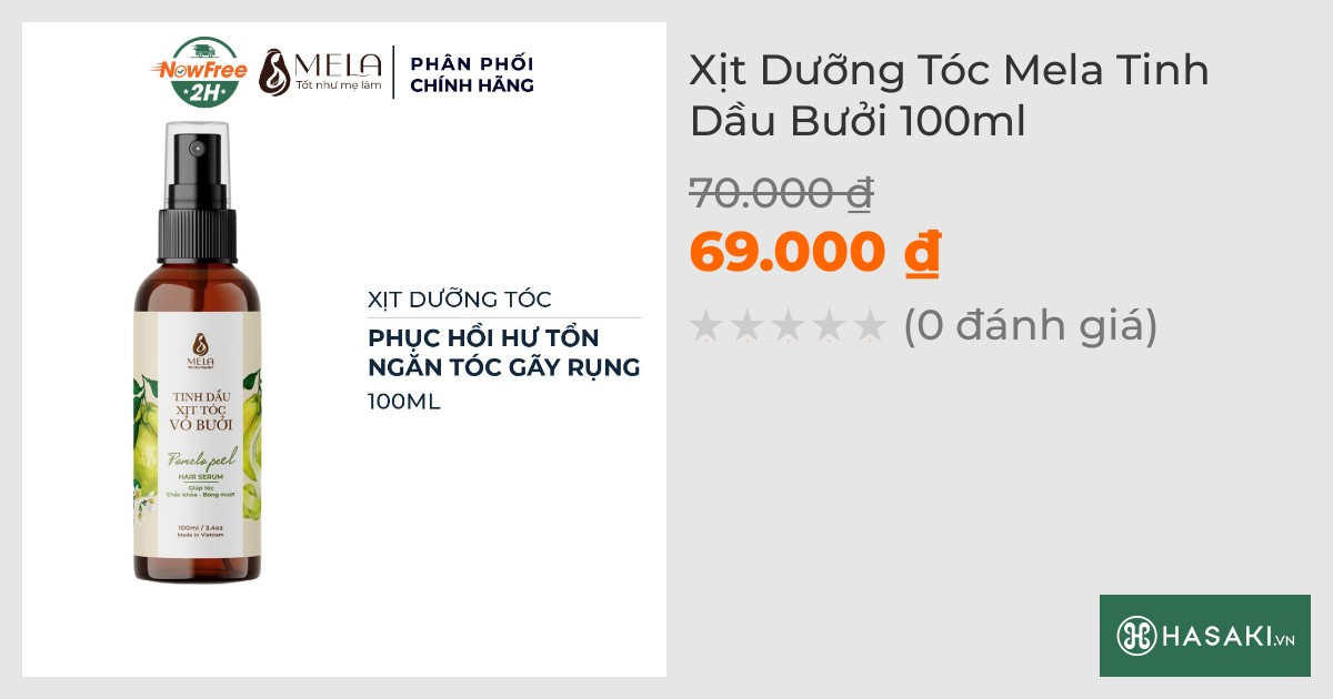 Xịt Dưỡng Tóc Mela Tinh Dầu Bưởi 100ml