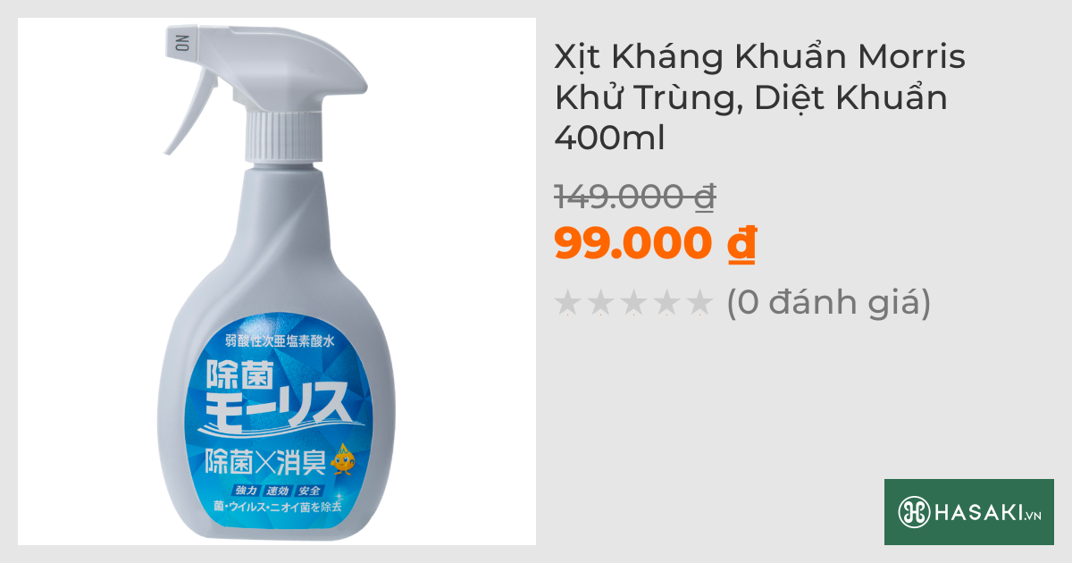 Xịt Kháng Khuẩn Morris Khử Trùng, Diệt Khuẩn 400ml