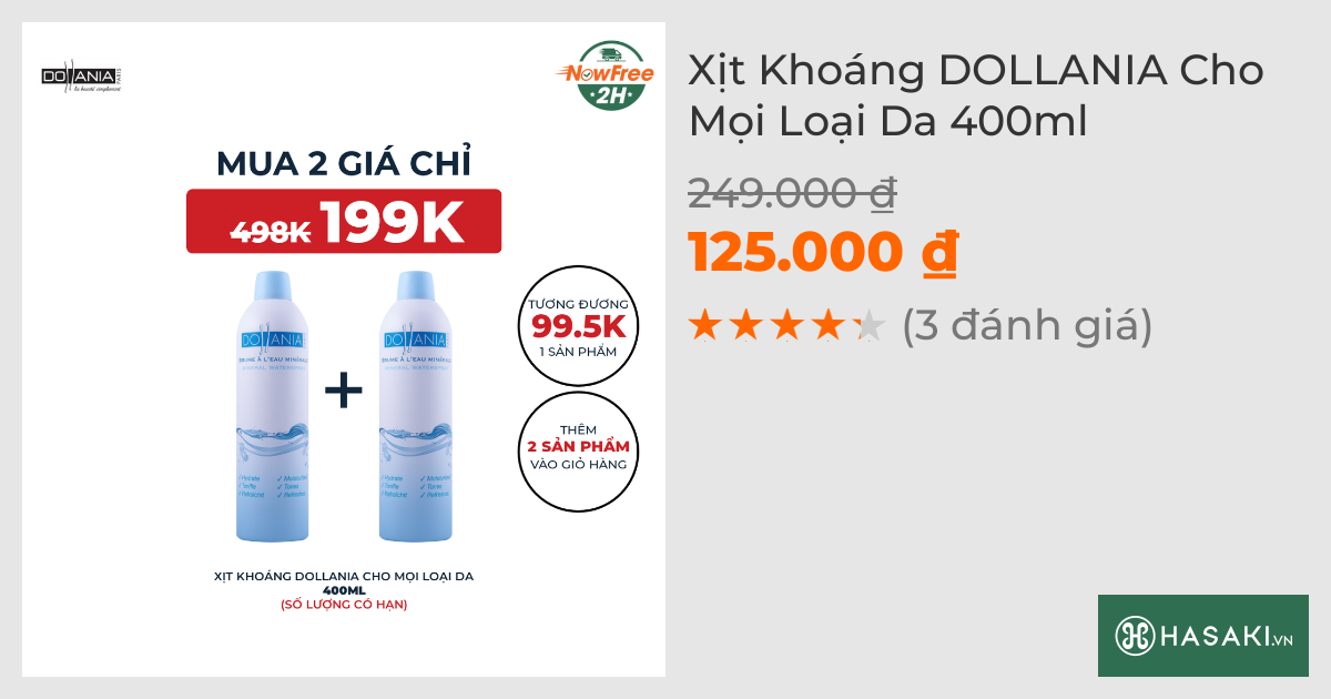 Xịt Khoáng DOLLANIA Cho Mọi Loại Da 400ml