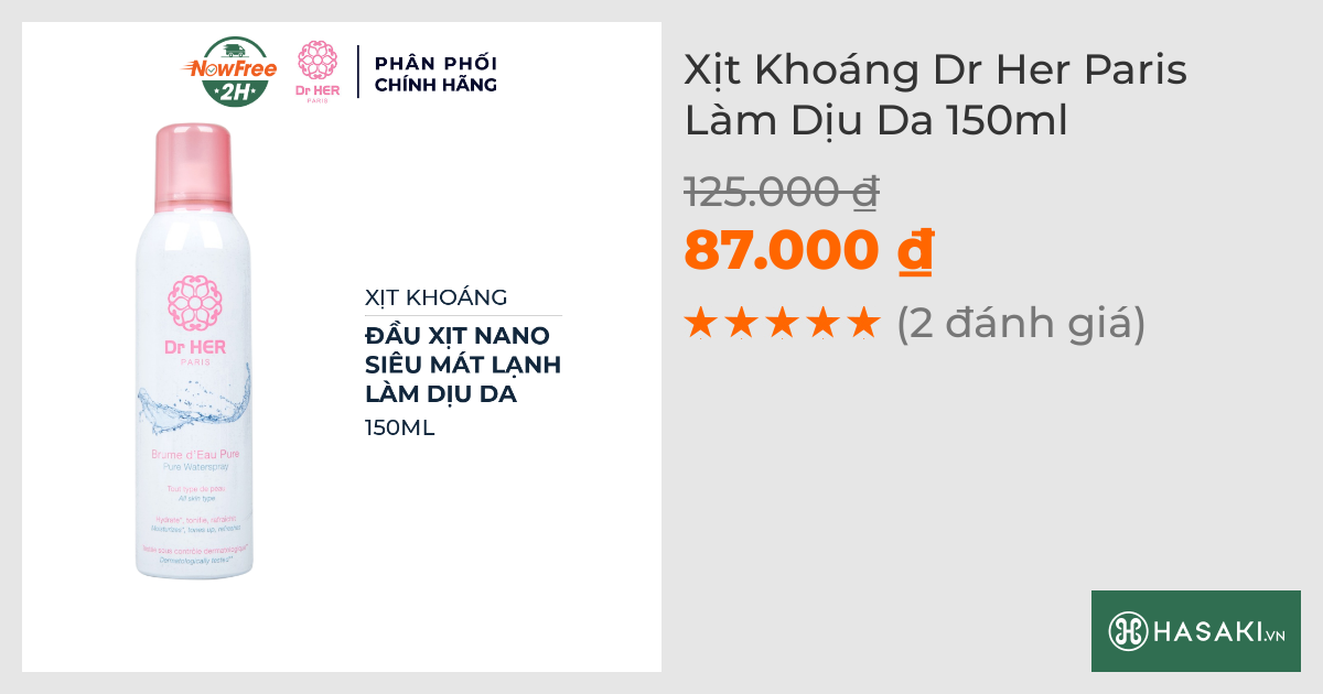 Xịt Khoáng Dr Her Paris Làm Dịu Da 150ml