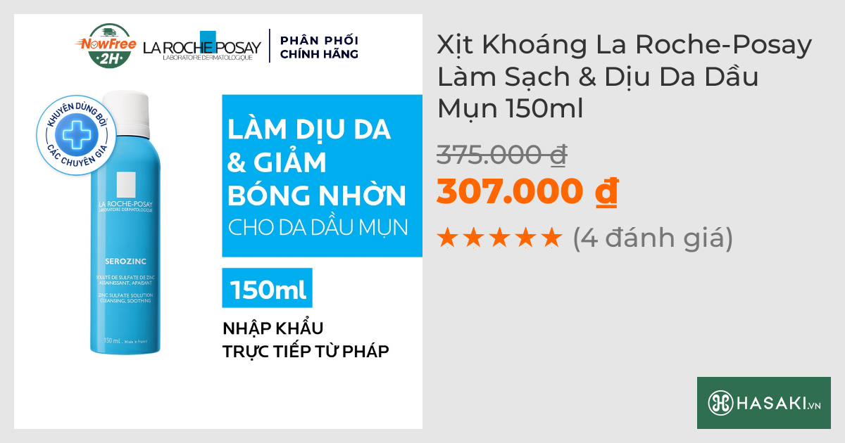 Xịt Khoáng La Roche-Posay Làm Sạch & Dịu Da Dầu Mụn 150ml