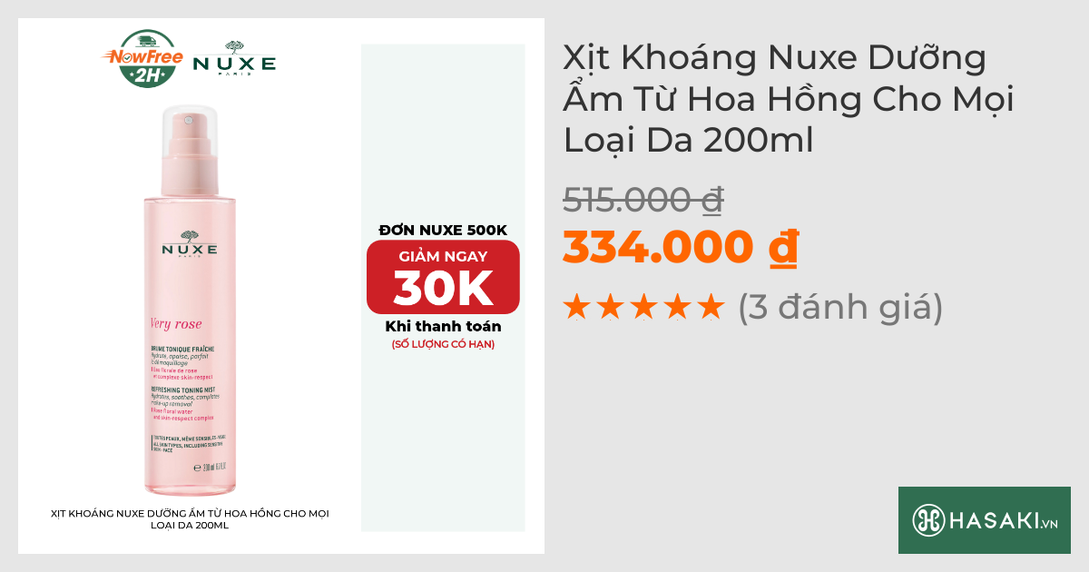 Xịt Khoáng Nuxe Dưỡng Ẩm Từ Hoa Hồng Cho Mọi Loại Da 200ml