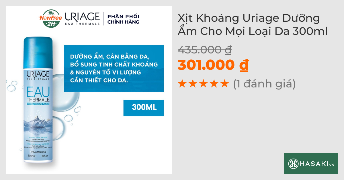 Xịt Khoáng Uriage Dưỡng Ẩm Cho Mọi Loại Da 300ml