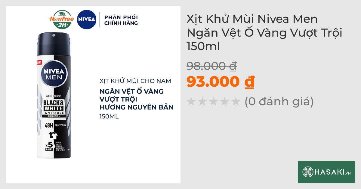 Xịt Khử Mùi Nivea Men Ngăn Vệt Ố Vàng Vượt Trội 150ml