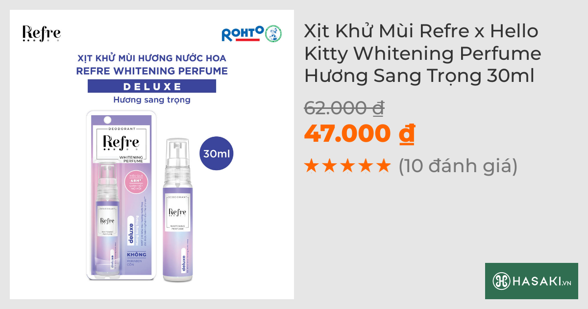 Xịt Khử Mùi Refre x Hello Kitty Whitening Perfume Hương Sang Trọng 30ml