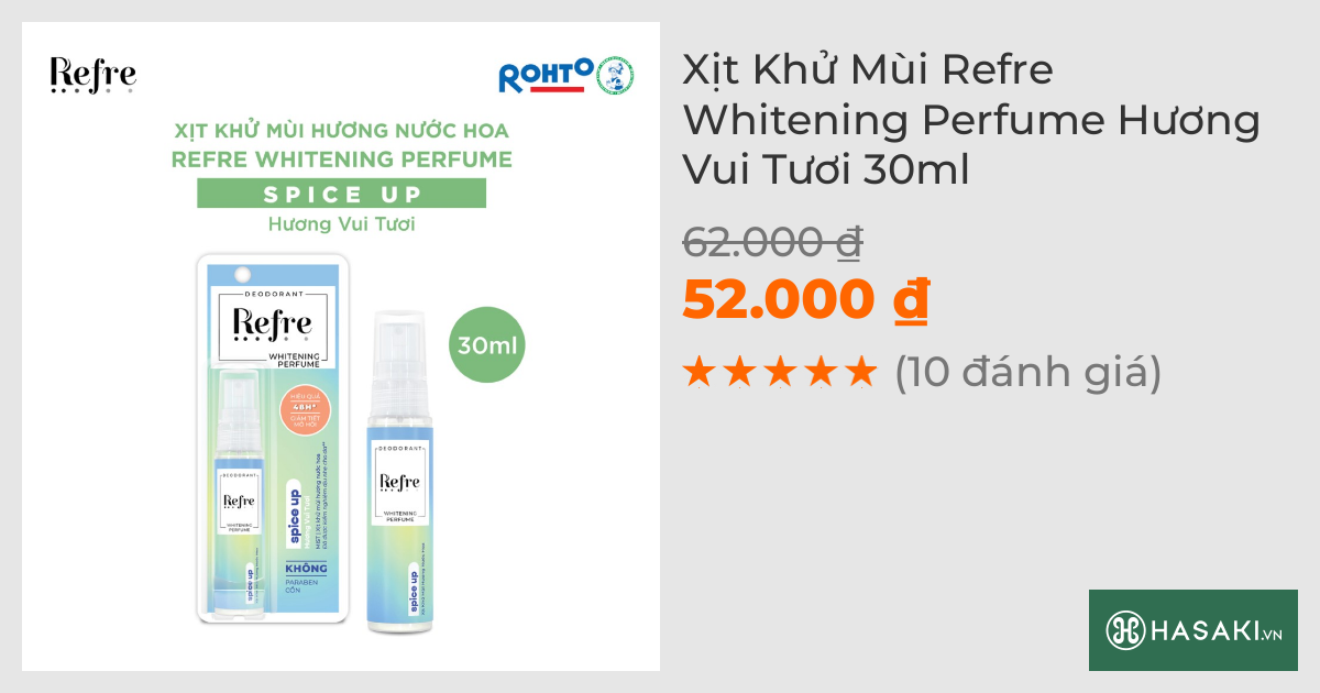 Xịt Khử Mùi Refre Whitening Perfume Hương Vui Tươi 30ml