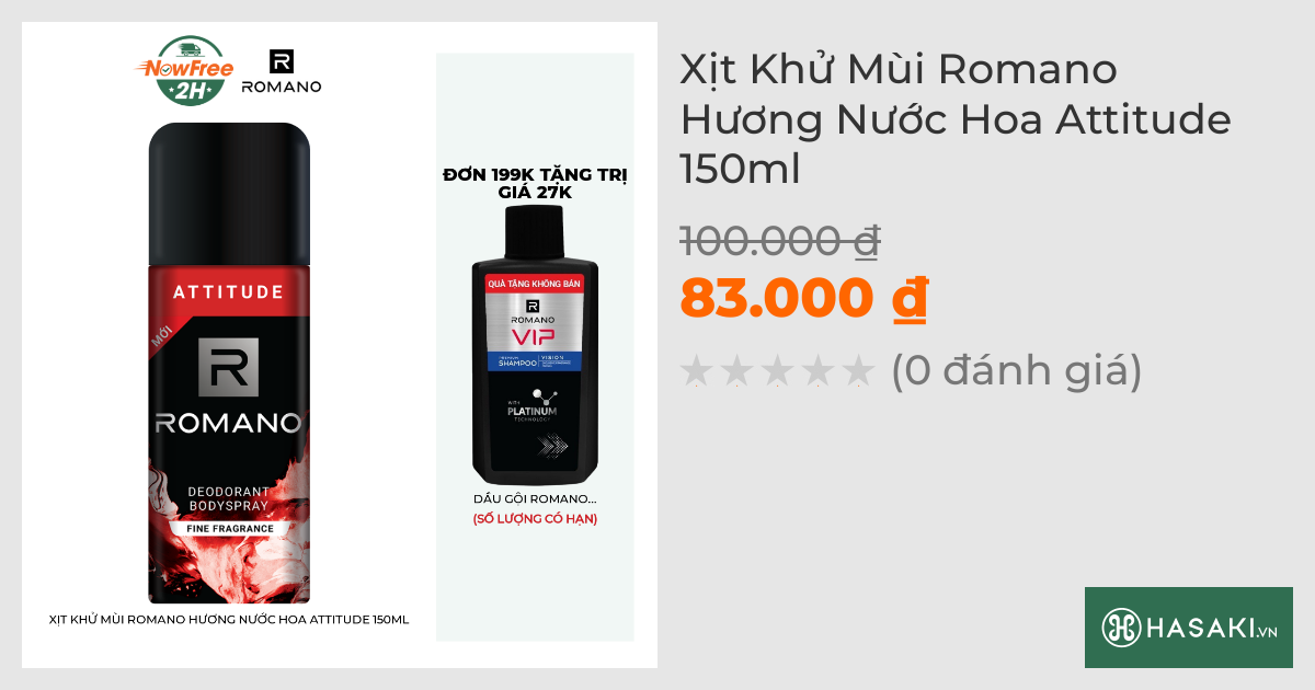 Xịt Khử Mùi Romano Hương Nước Hoa Attitude 150ml