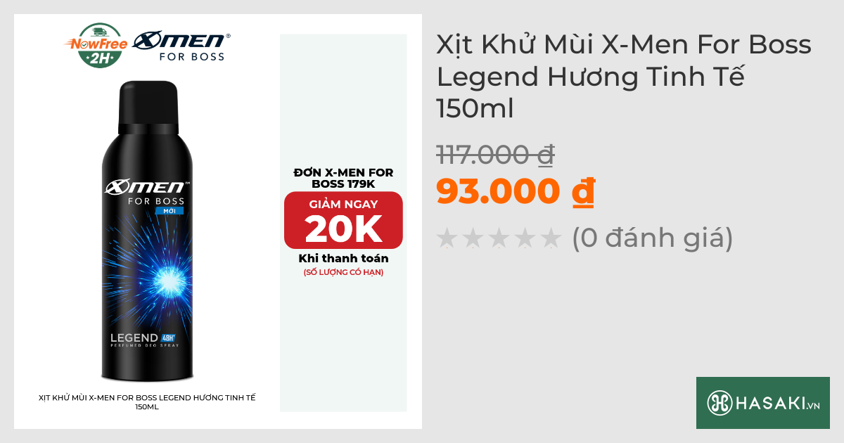 Xịt Khử Mùi X-Men For Boss Legend Hương Tinh Tế 150ml