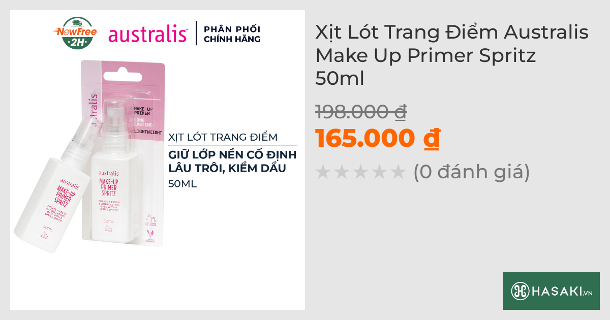 Xịt Lót Trang Điểm Australis Make Up Primer Spritz 50ml