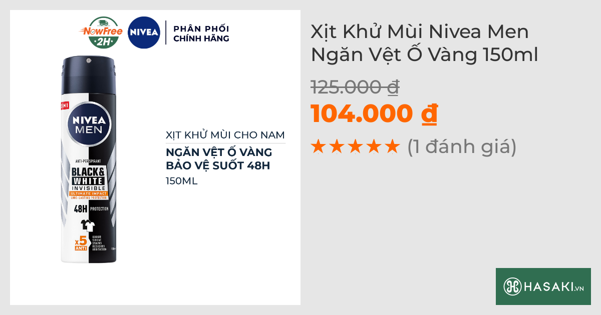 Xịt Khử Mùi Nivea Men Ngăn Vệt Ố Vàng 150ml