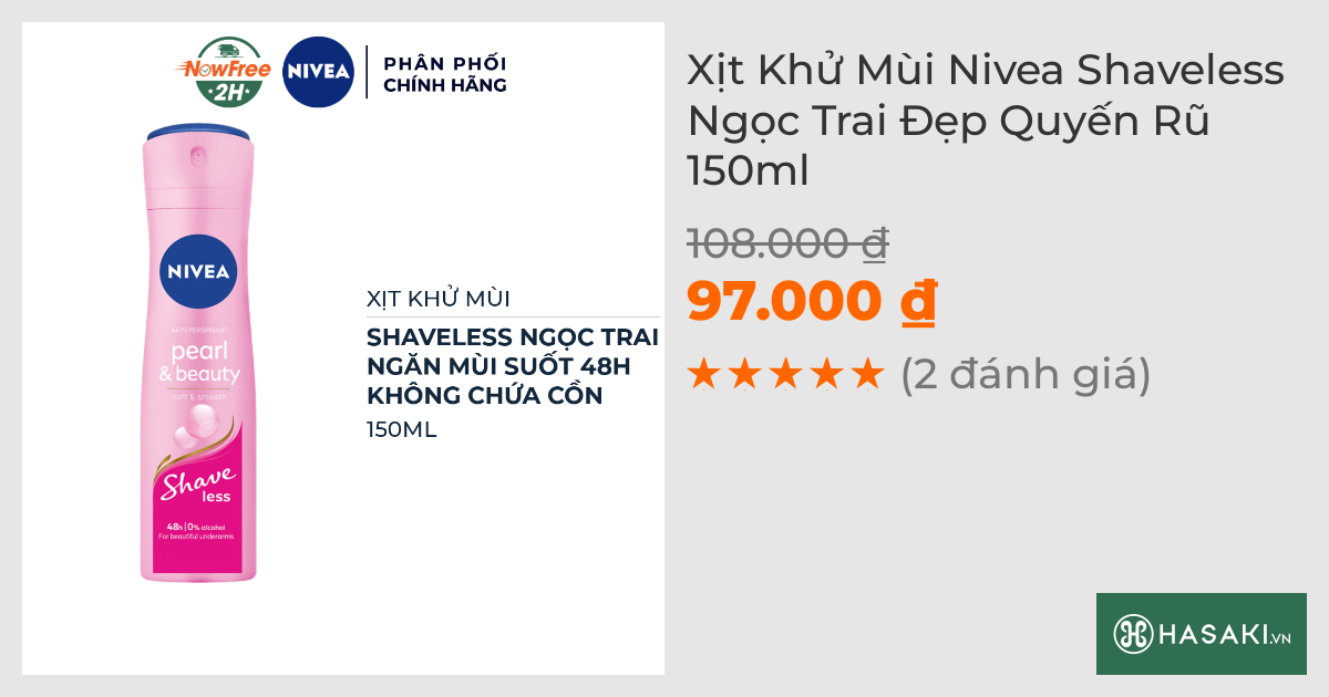 Xịt Khử Mùi Nivea Shaveless Ngọc Trai Đẹp Quyến Rũ 150ml