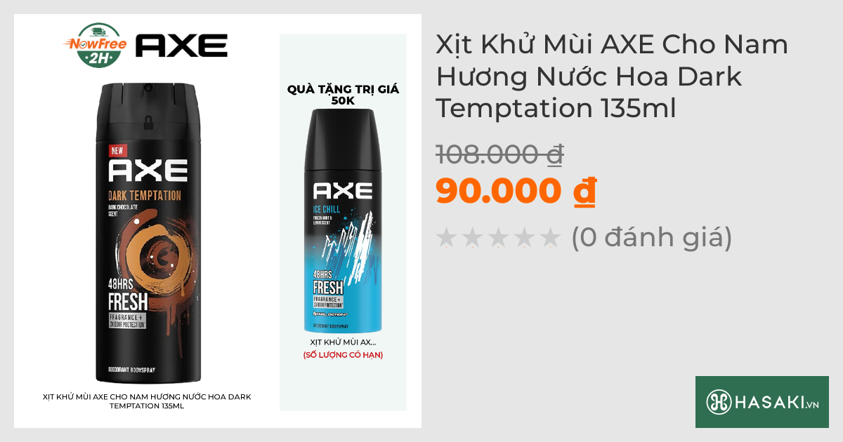 Xịt Khử Mùi AXE Cho Nam Hương Nước Hoa Dark Temptation 135ml