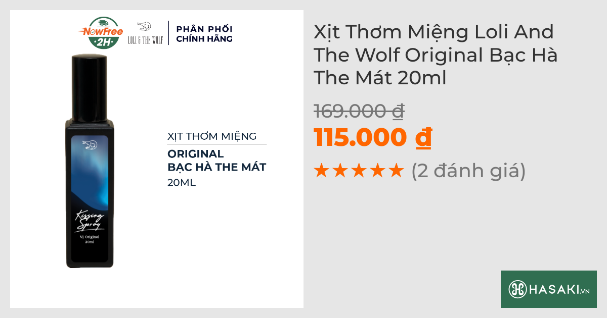 Xịt Thơm Miệng Loli And The Wolf Original Bạc Hà The Mát 20ml