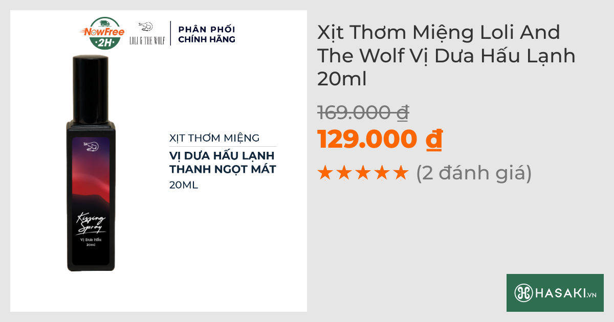 Xịt Thơm Miệng Loli And The Wolf Vị Dưa Hấu Lạnh 20ml