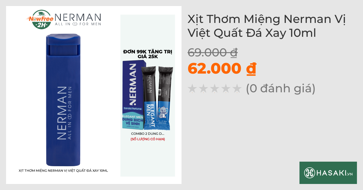 Xịt Thơm Miệng Nerman Vị Việt Quất Đá Xay 10ml